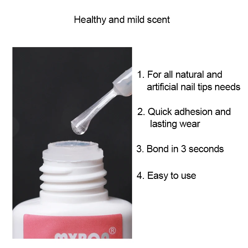 5pcs 7g Fast-drying Nail Bond Glue Super Strong Adhesive False Nail Glue Acrylic Nail Tips Rhinestones Crystal Charm Sticky Glue 3
