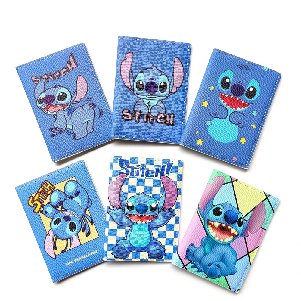 Disney Stitch Boys Passport Cover Porta Passaporto Da Viaggio In Pelle Per Uomo Funzione Porta Biglietti Da Visita Con 3 Portacarte
