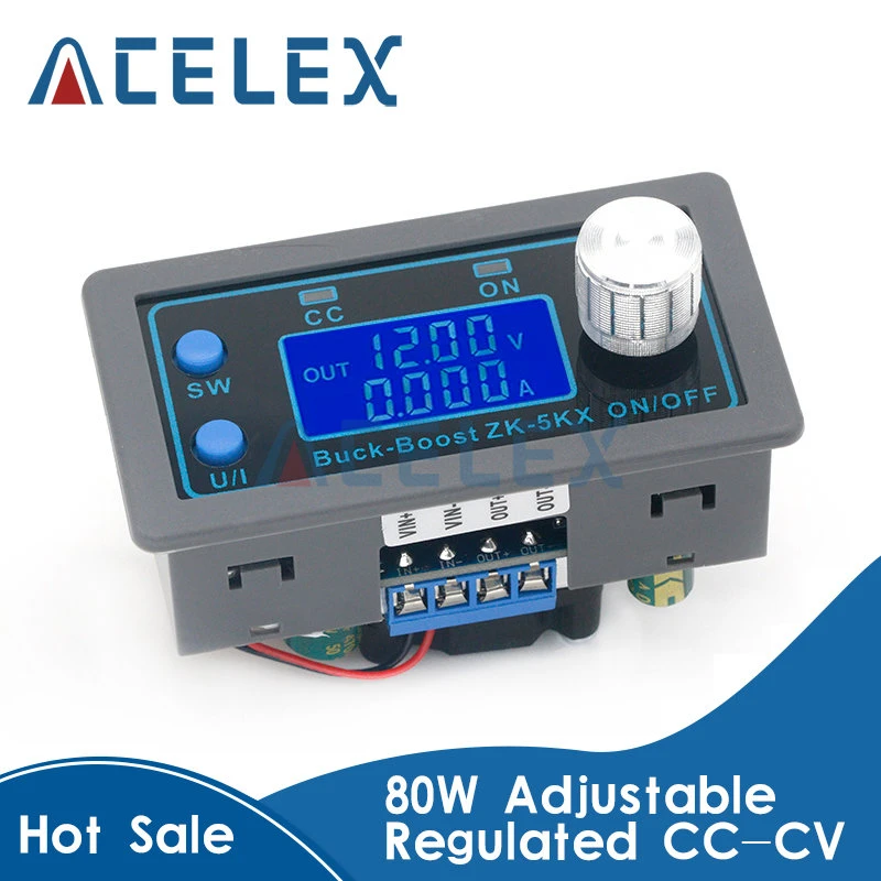 Zk-5kx Dc Dc Buck Boost Converter Cc Cv 0.6-36v 5a 5v 6v 12v 24v 80w ...