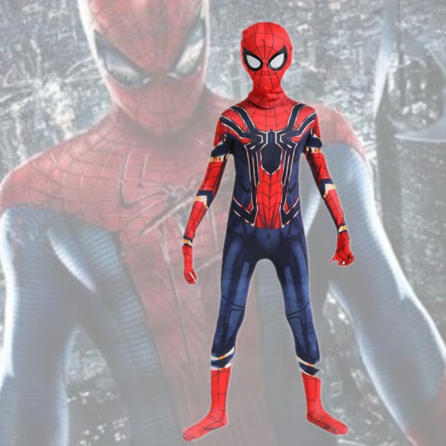 Costume Spiderman Avec Masque, Combinaison Cosplay, Halloween, Pour Enfants  - Cosplay Costumes - AliExpress