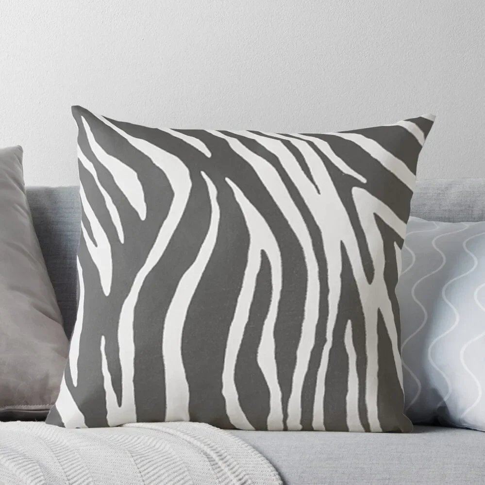 

Chic Grey Zebra Print Throw Pillow New year christmas supplies autumn pillowcase