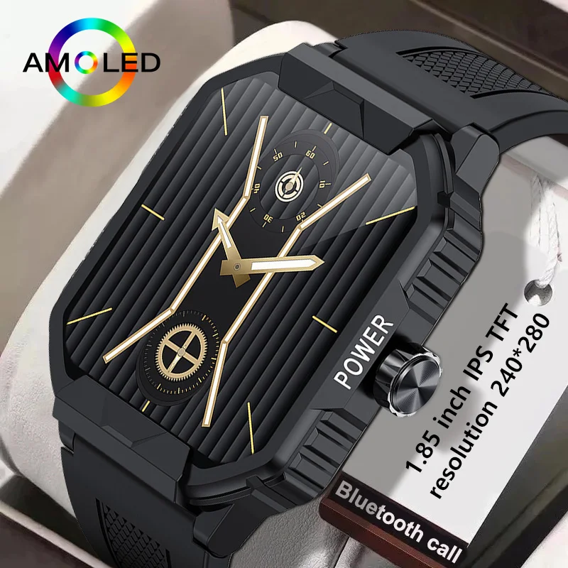 

LIGE Smartwatch Men 2023 for Android and iOS Phones 1.85 inches HD Full Touch Screen Smart Watch for Men Wrist Watches,Black