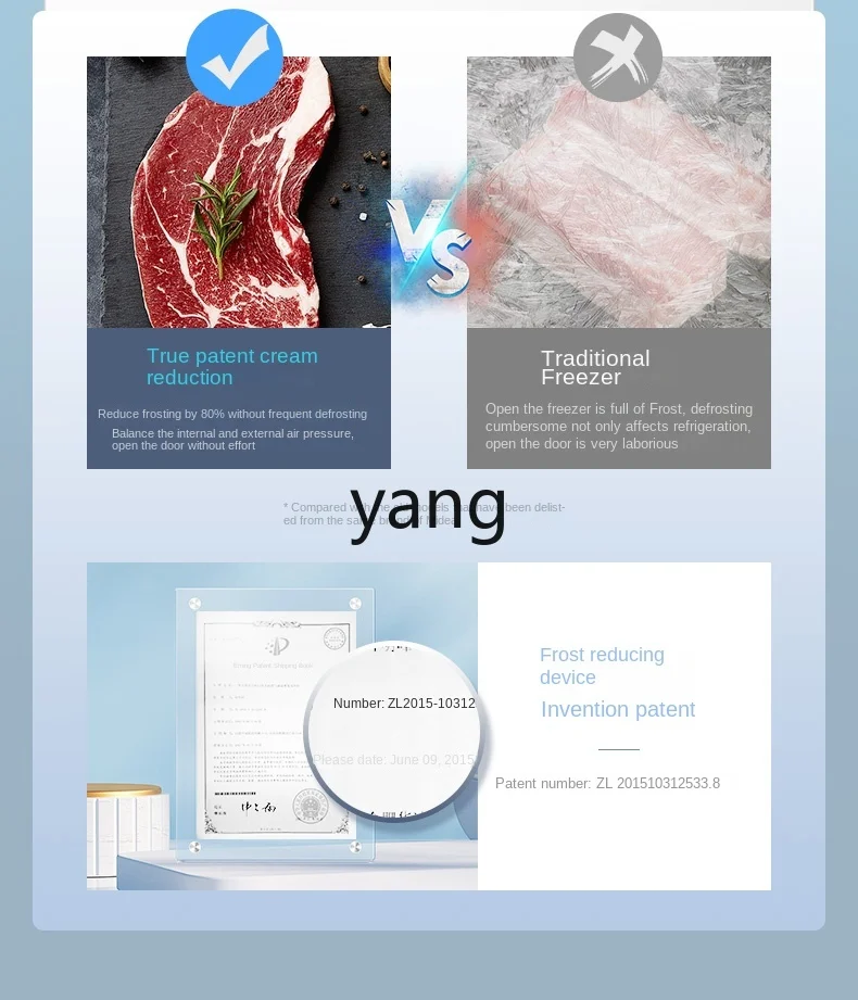 L'm'm Household Small Freezer Full Freezer Dual-Use Commercial Single Temperature Energy Saving Less Frost Refrigerator