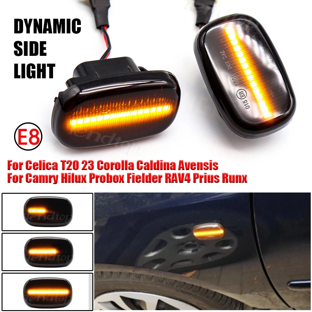 Luci di segnalazione dinamiche a LED, luci di posizione laterali per auto, per Toyota Avensis Verso Carina Celina Corolla Camry Caldina Harrier  34