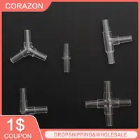 1~4PCS 5mm Aquarium Fish Tank Water Pipe Fittings Air Pump Hose Distributor Splitters Elbow Tee Transparent Acrylic Connectors 1