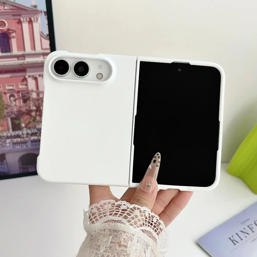 Sleek Matte Folding Phone Case - Slim, Soft Touch, Shockproof Back Cover in Solid Color