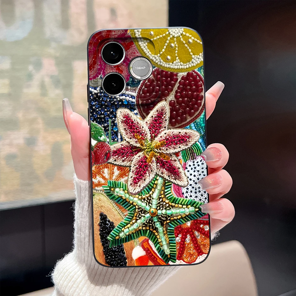 Candy Color Floral Durable Anti-Drop Simple Bumper Case
