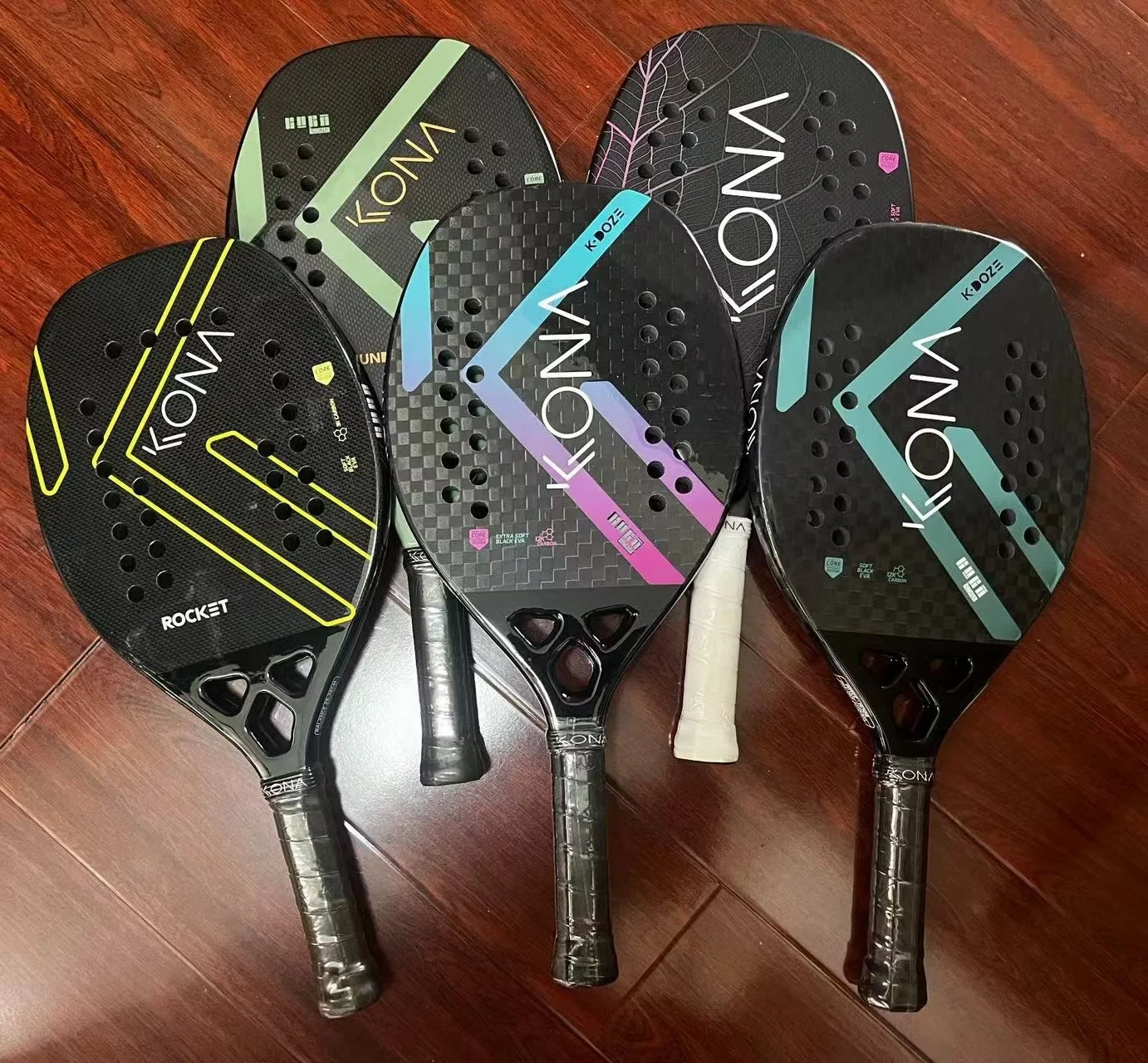 Beach Tennis Racket 3K Full Carbon Fiber Rough Surface EVA Foam Outdoor Sports Racquet