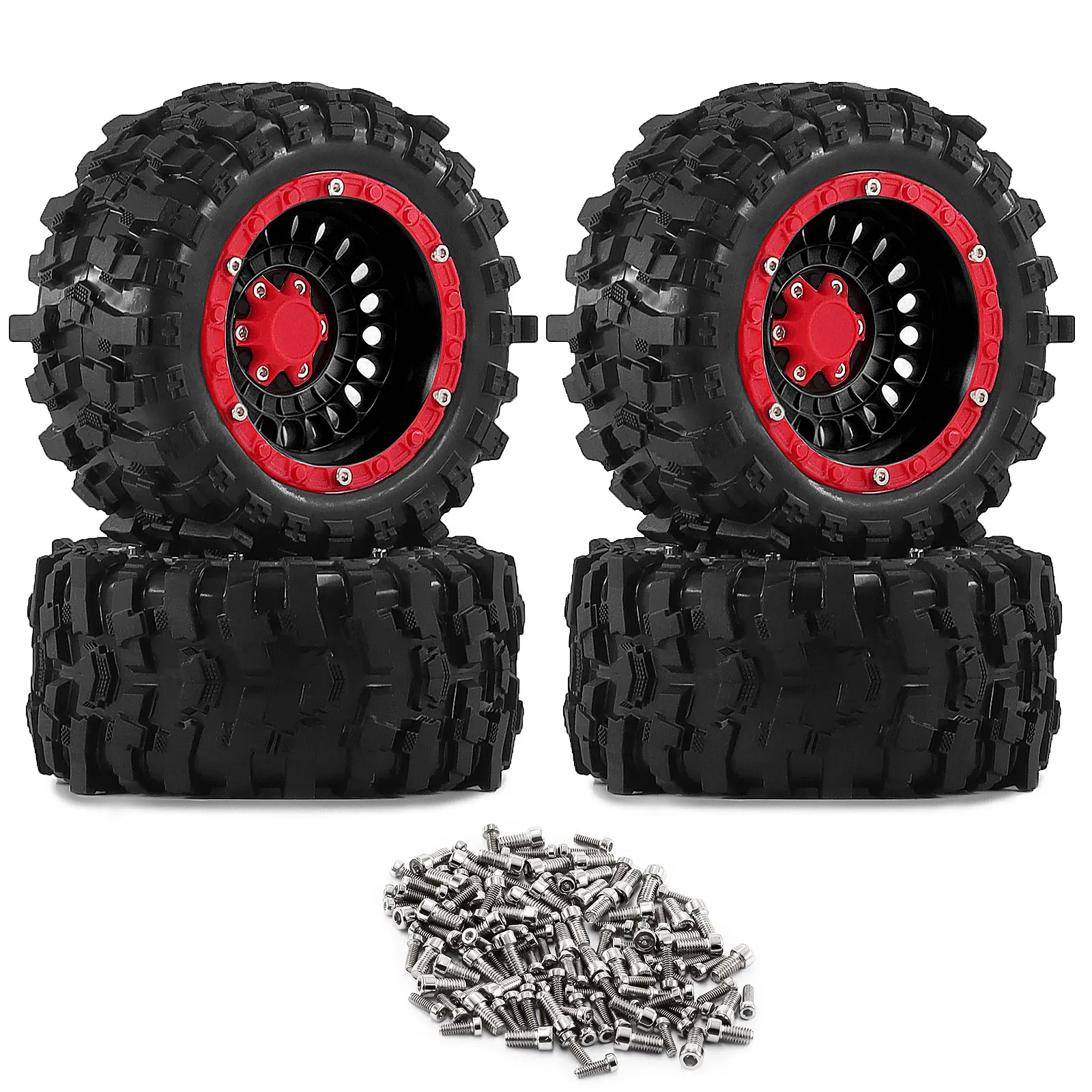 Pneus RC 90x43mm pour Traxxas Summit E-Revo ARRMA Mini Kraton 3S - Lot de 4