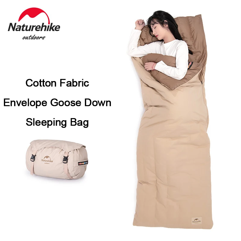 

Спальный мешок Naturehike с гусиным пухом, конверт, 1,75 кг, для кемпинга, 750FP, теплое и дышащее, полностью расширяющееся, оборудование для отдыха на открытом воздухе