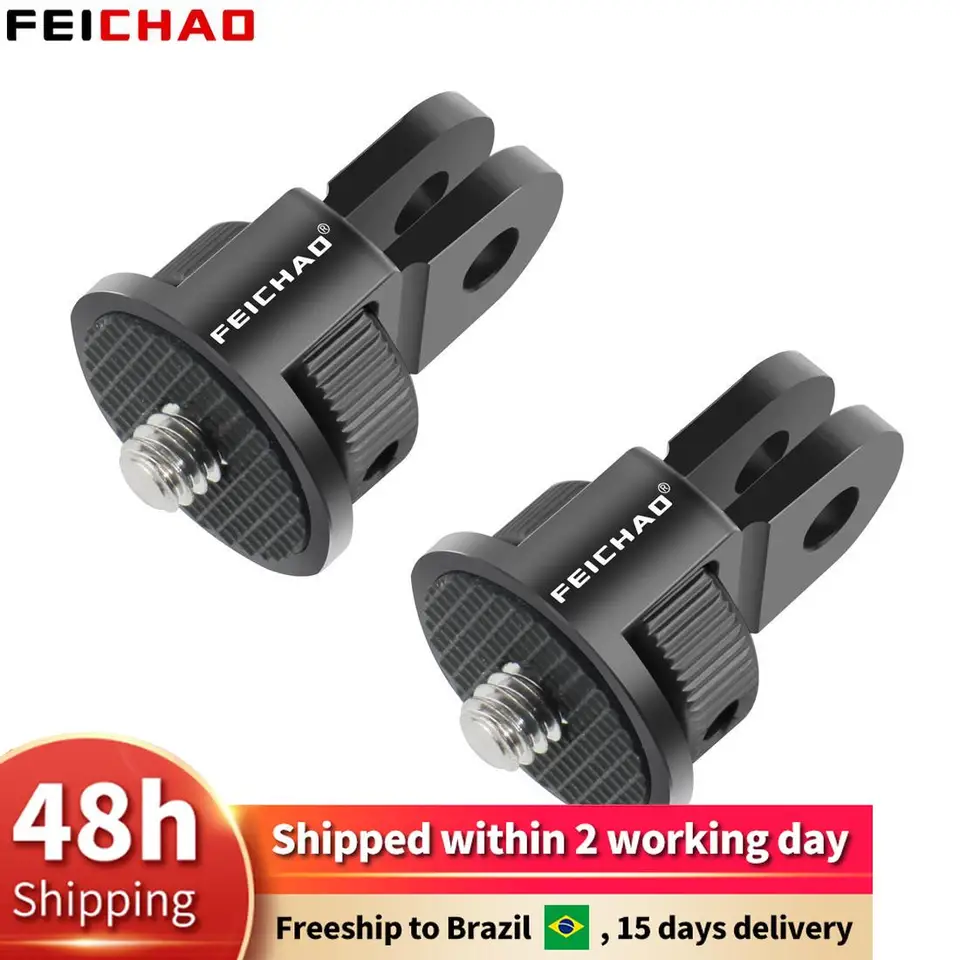 FEICHAO Adaptador Universal De Montaje Para Cámara De Acción De 1/4 De Pulgada A Tres Tarjetas/dos Tarjetas (adaptador De Ranura De 2 Tarjetas, Negro