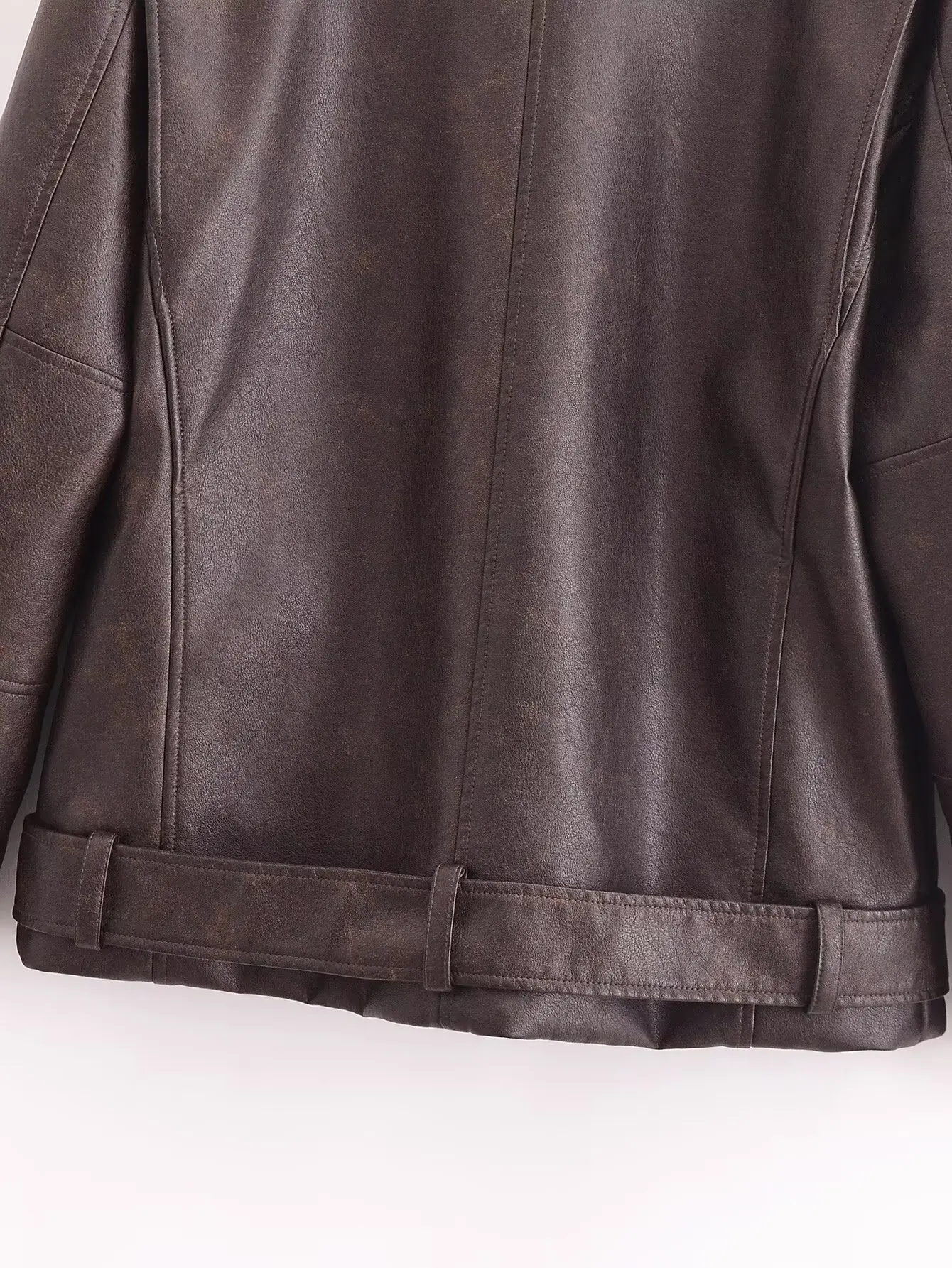 Leather Jackets Faux Coat Women's Outwear Solid Long Sleeve Tops Streetwear Fashion inszart Casual Loose Coat 2024 Woman Jacket