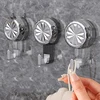 Vacuum suction cup rotating hook glass kitchen utensil suction cup hook transparent reusable heavy-duty bathroom hook 2