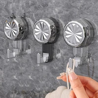 Vacuum suction cup rotating hook glass kitchen utensil suction cup hook transparent reusable heavy-duty bathroom hook 2