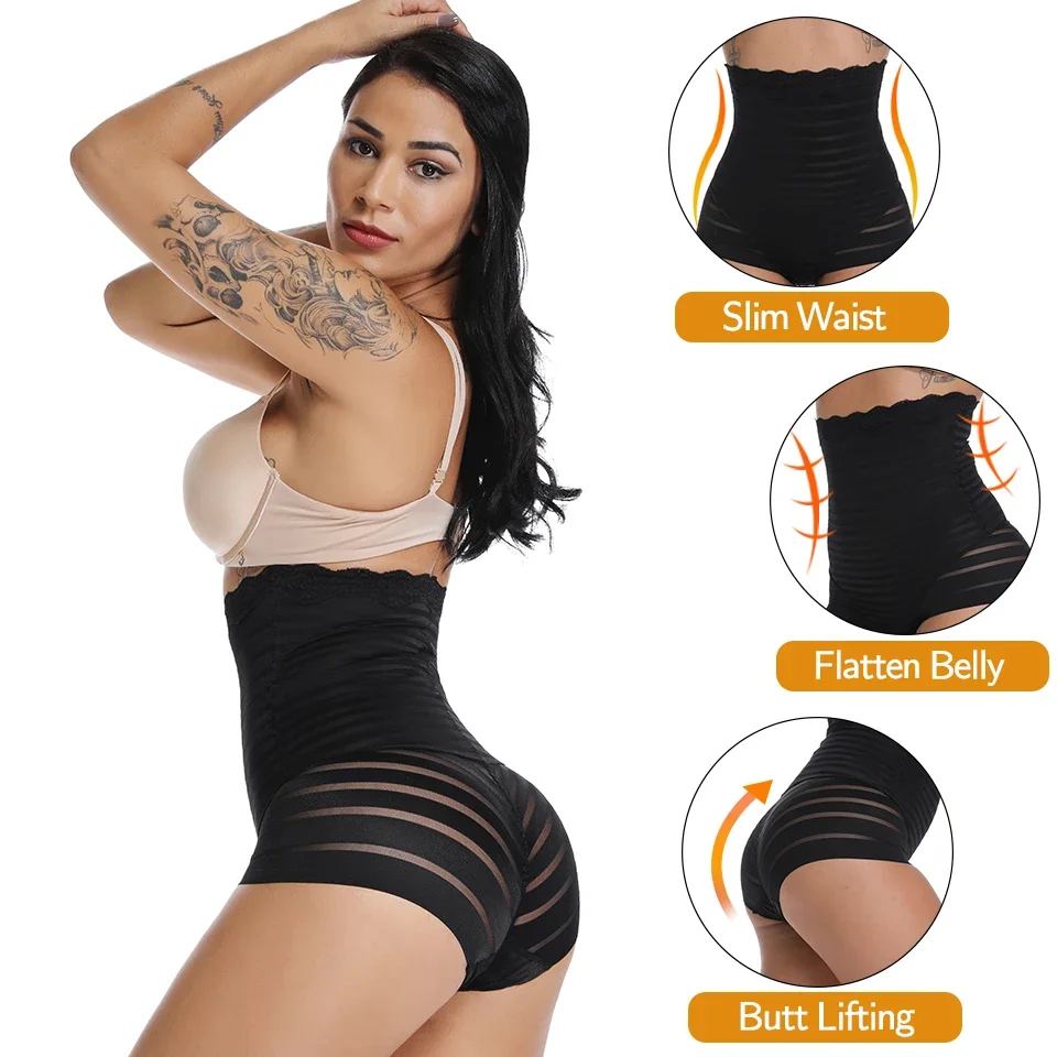 Women Body Shaper High Waist Sexy Briefs Slimming Underwear Butt Lifter Waist Trainer Tummy Control Panties Belly Girdle Panty