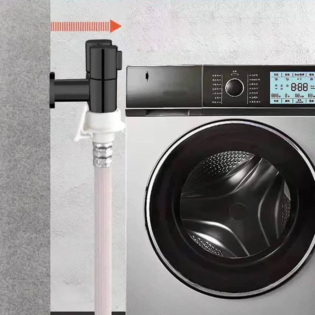 G1/2 1 In Two Out Double Control Washing Machine Faucet Toilet Triangle Valve For Bathroom Toilet Washing Machine Faucets 4