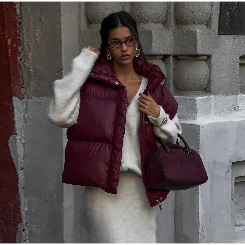 Casual Fluffy Zipper Vest Coats Women Vintage Loose Lapel Sleeveless Single Breasted Jacket Lady Winter Versatile Simple Outwear