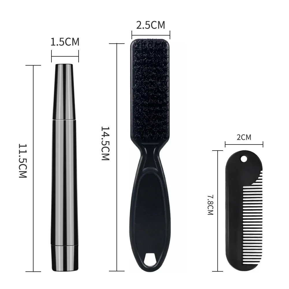 Beard Pen Filler Set Barber Styling Pencil Brush Natural Finish Cover Facial Hair Patches for Men