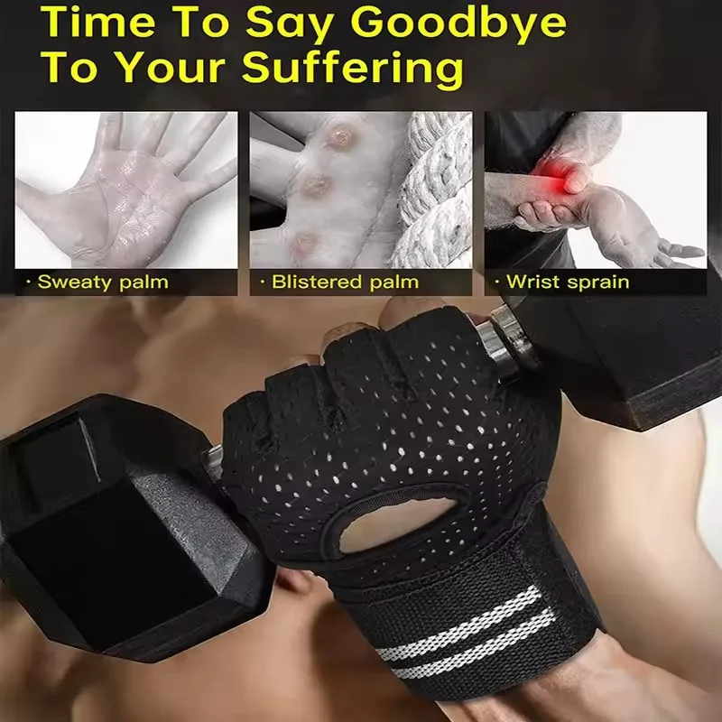 Unisex Half Finger Cycling Gloves Anti-Slip Breathable Gym Exercise Wristband Cycling Accessories for Men And Women 6