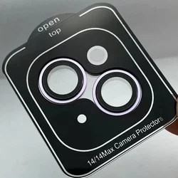 Premium Metal Ring Camera Protector with Tempered Glass Lens Guard - Set of 2 - 3 Pieces - 14 14Plus(2Pcs (Light purple)