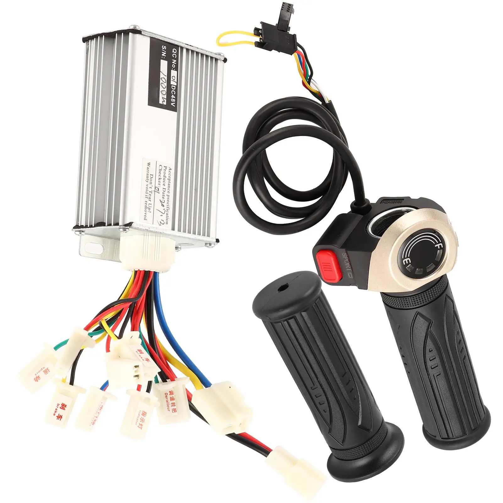 48V 1000W E-Bike Brushless Motor Controller Set with Power Display & Handlebar Rotation for Scooters
