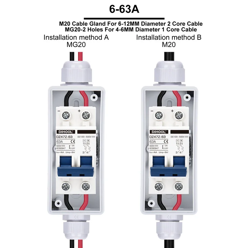 caixa impermeavel gabinete 2p mcb 16a 40a 02