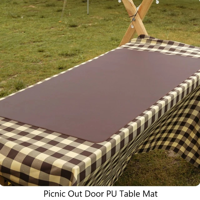 Table Mat Outdoor Camping Picnic Leather Placemat Foldable Moisture-proof  Picnic Mat Large PU Leather Mat