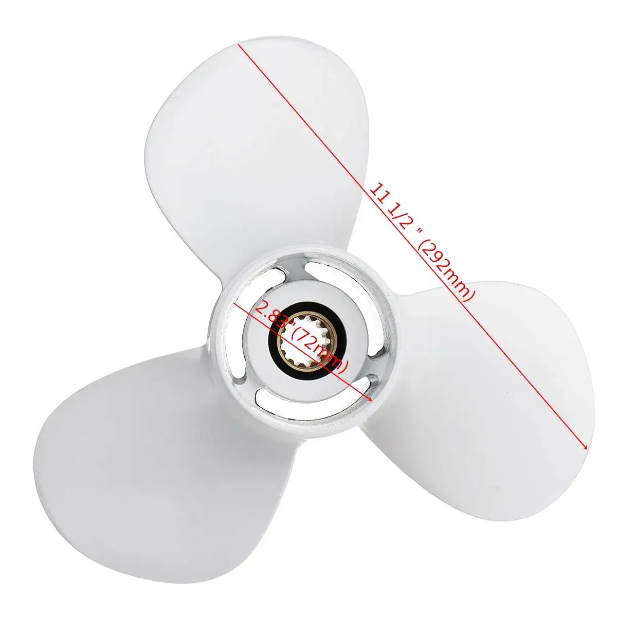 

For Yamaha 25-60HP 663-45974-02-98 11 1/2 X 13 Aluminum Boat Outboard PropellerWhite 13 Spline Tooth 3 Blade Marine Propeller