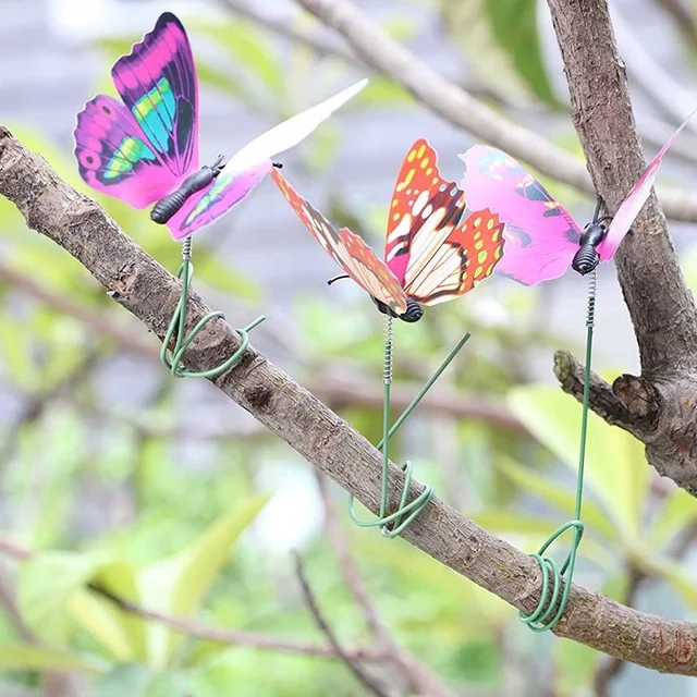 Pillangó Tétek 1 Db Kültéri Udvar Ültetvényes Virág Edényágy Kerti Dekoráció Pillangók Szitakötő Dekorációk, Fémen - Image 5