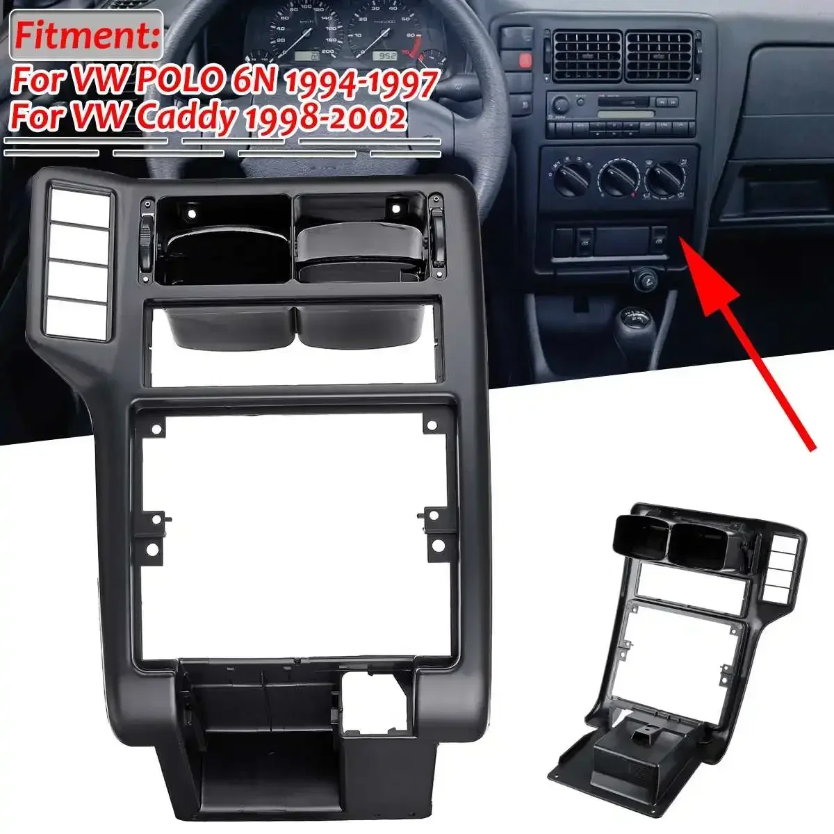 Abs Car Front Center Air Outlet Frame Cover Per Vw Per Polo 6N 1994-1997 Per Caddy 1998-2002 Abs Muslimatex Body Kit