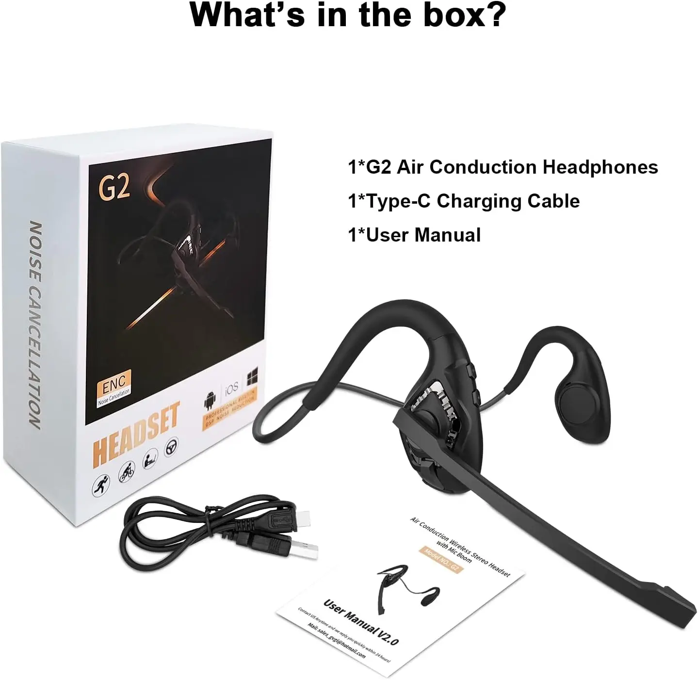 Headsets With Microphone Open Ear Wireless Bluetooth Noise Cancelling Air Conduction Headphones For Office_voghion.com