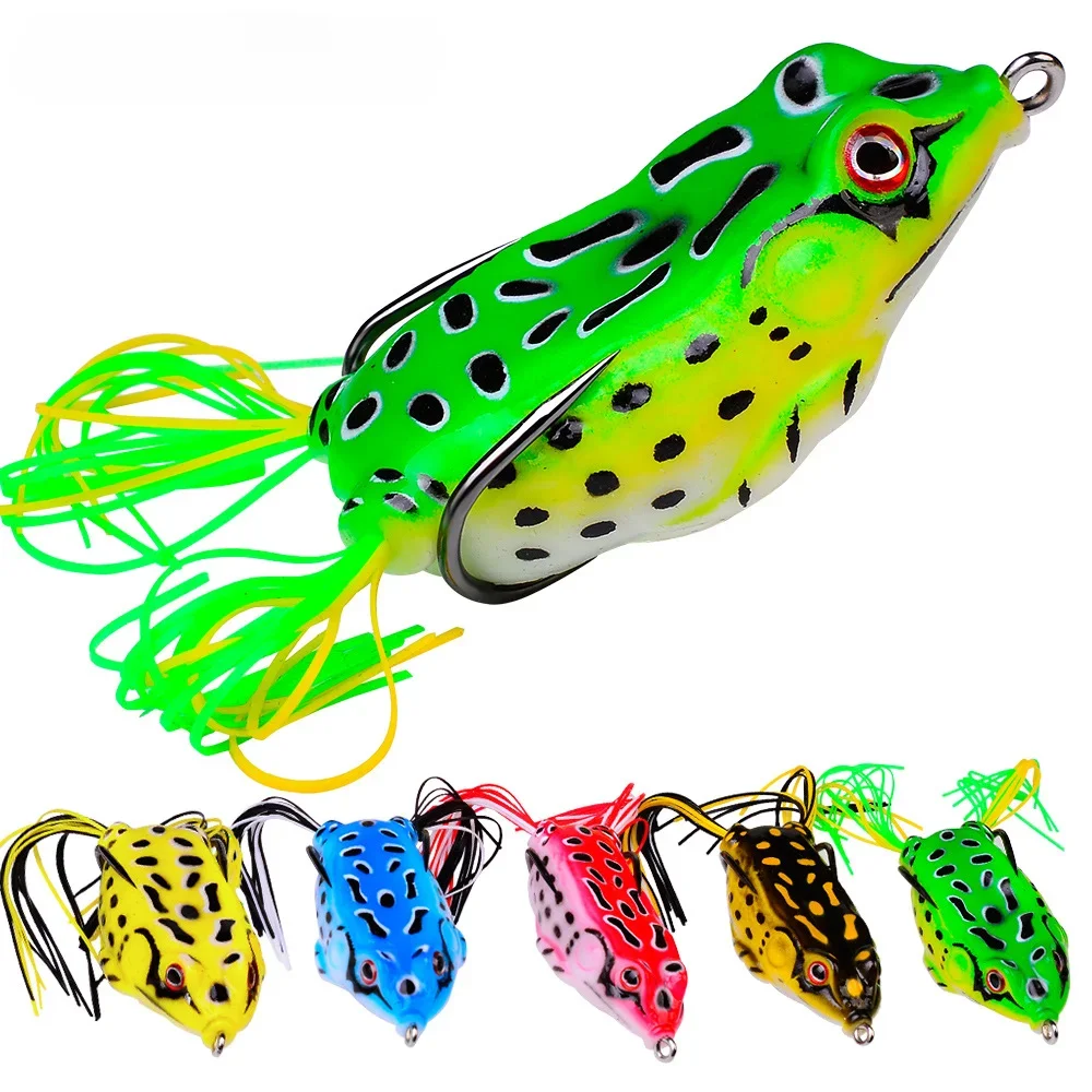 

1 Pcs 5G 8.5G 13G 17.5G Frog Lure Soft Tube Bait Plastic Fishing Lure with Fishing Hooks Topwater Ray Frog Artificial 3D Eyes