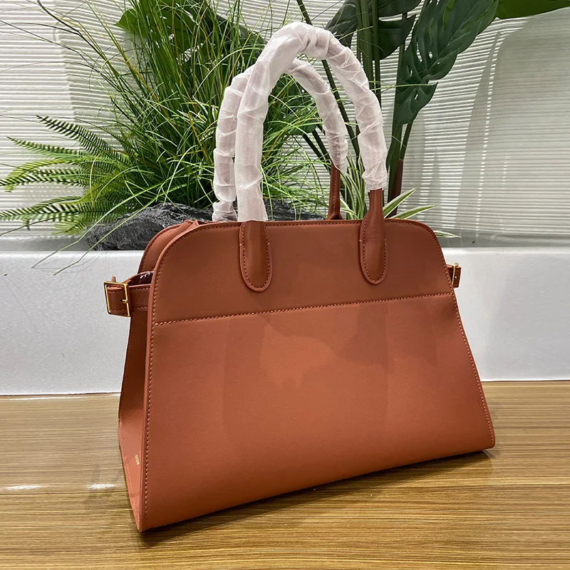 High End Leather Margaux Minimalist Shoulder Bag Handbag for Women Designer Female Girls Large Tote Bag