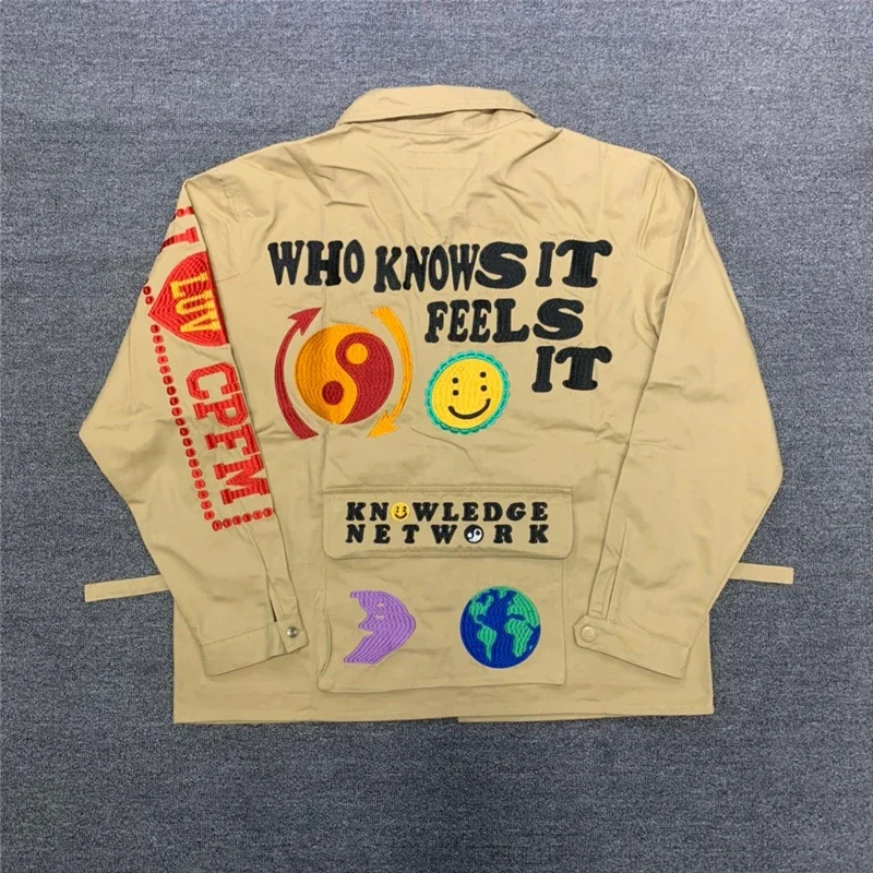 

2023ss CPFM.XYZ Knowledge Jacket Men Women 1:1 Best Quality Coat Heavy Fabric CPFM XYZ Streetwear Zip Embroidered Jackets