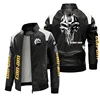 NEW Men's PU Leather Winter Can-am Logo Fashion Motorcycle Zipper Long Sleeve Jacket Outwear Keep Warm Male Coat Jacket 2