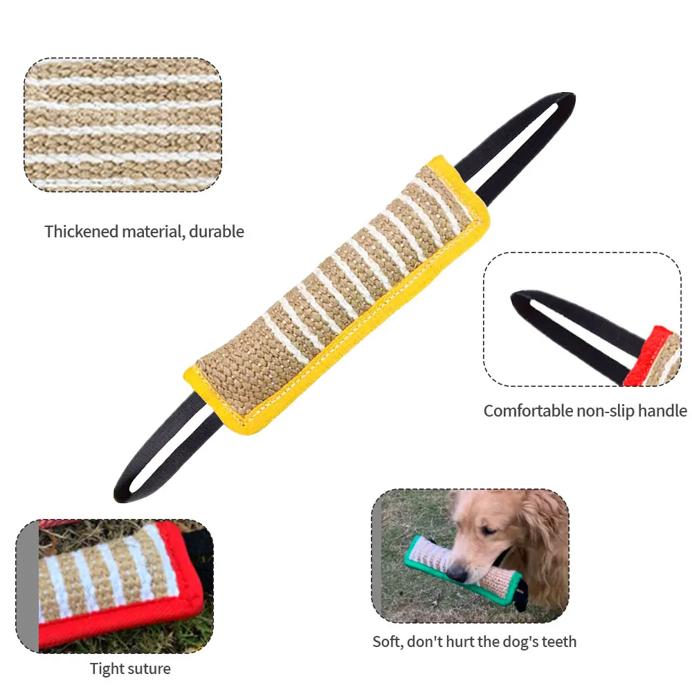 Dog Tug Toy Dog Training Chew Pillow Jute Chew Toy - Best for Tug of War, Puppy Training Interactive Games - Interactive Toys fo 6
