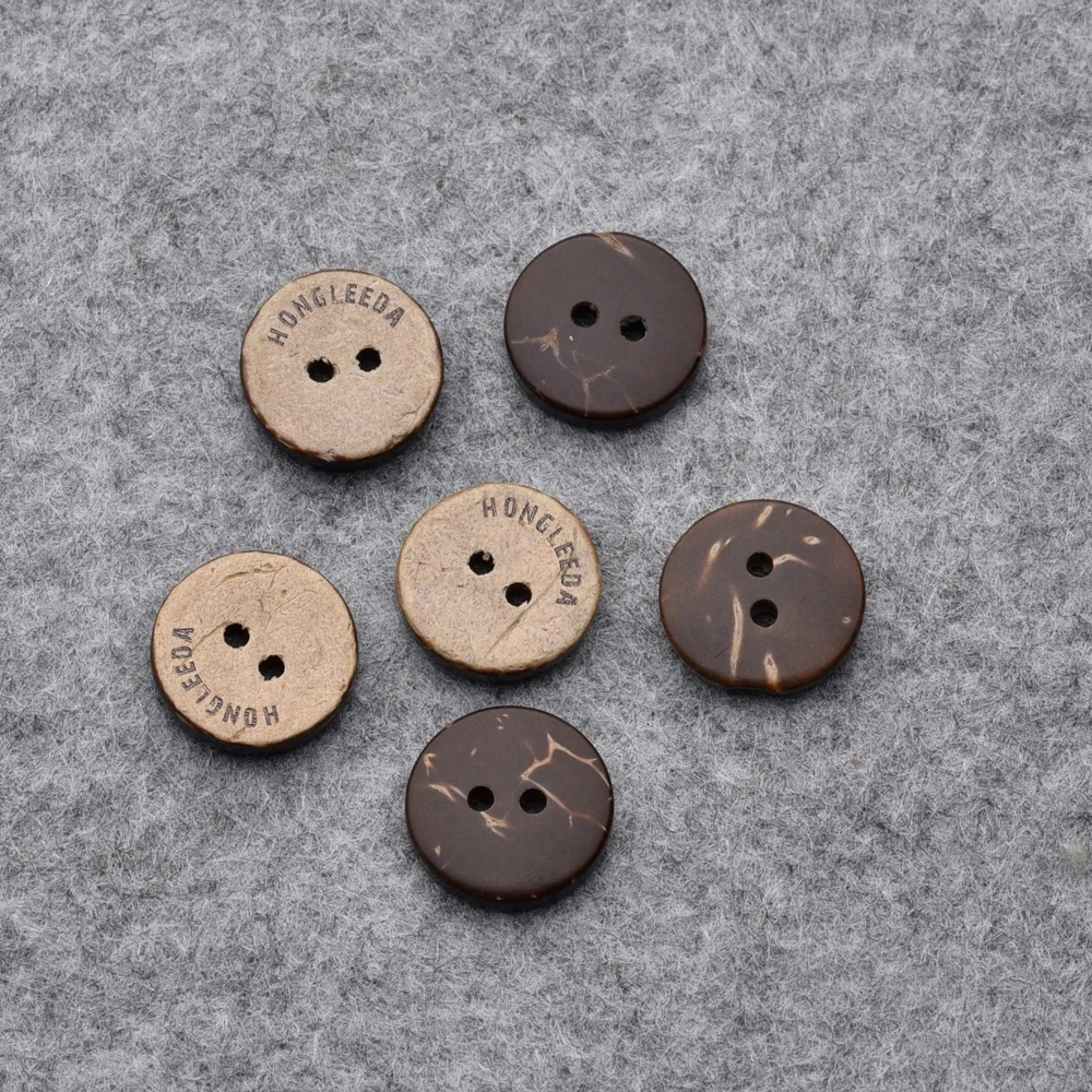 300pcs/lot 2 hole natural coconut buttons round sewing flatback brown colors 9mm/10mm/11.5/12.5mm/15mm free shipping COCO004 6