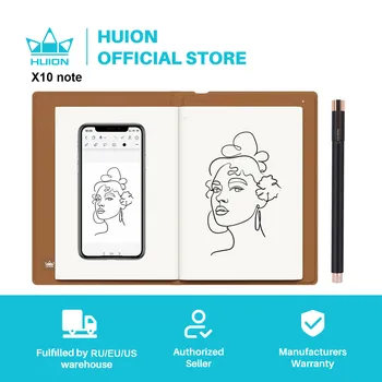 HUION 노트 디지털 노트북 드로잉 태블릿, 배터리 프리 펜, 블루투스 무선 종이 태블릿, 전자 필기 패드, 2 인 1