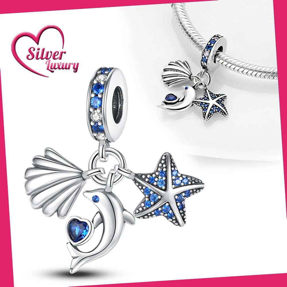Starfish Dolphin Seashell Dangle Charm main image 0