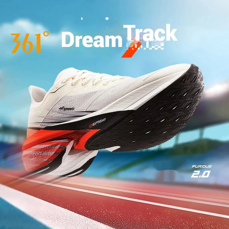 361 Degrees Furious 2.0 Men Women Running Sports Shoes Carbon