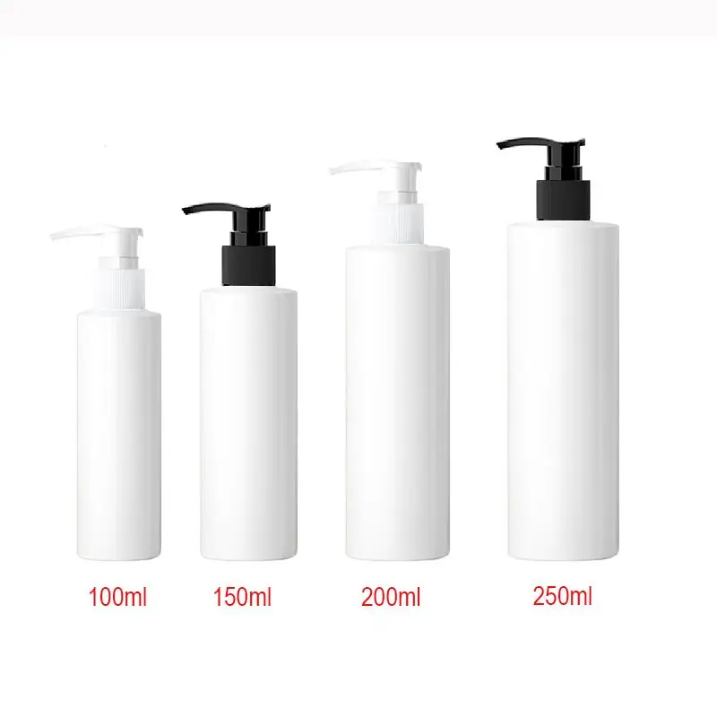 

30pcs 100ml 150ml 200ml 250ml Empty White Lotion pump Plastic bottle Liquid Shower Gel Shampoo Liquid soap Cosmetic Packaging