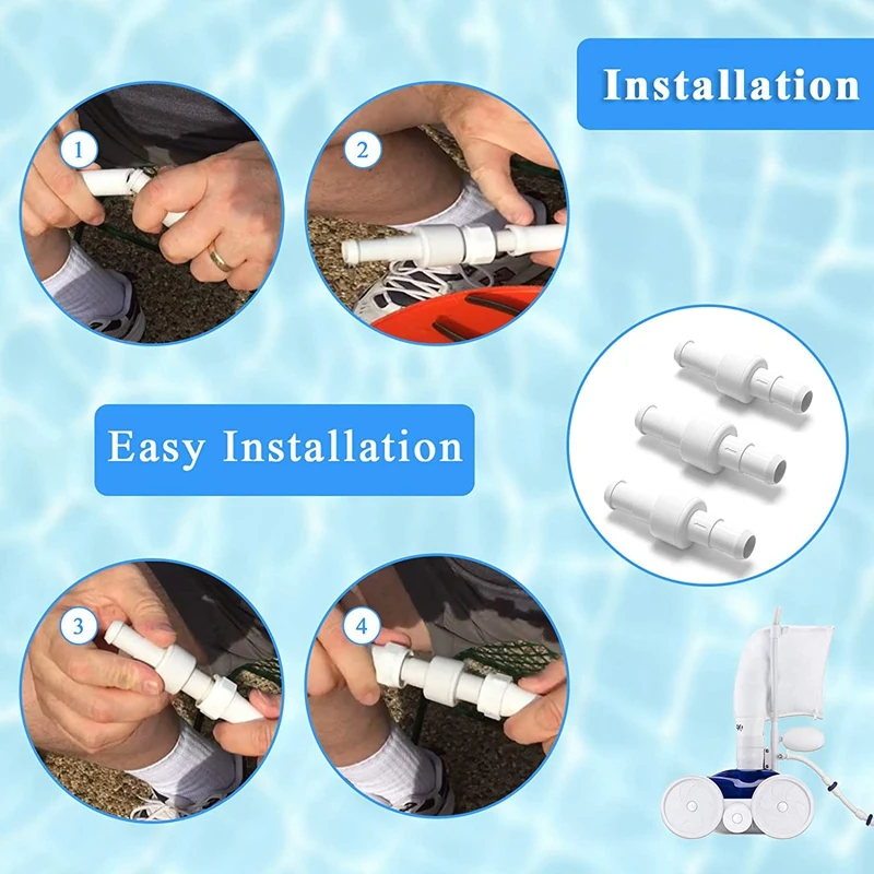 Swimming Pool Cleaning Kit Pool Cleaner Hose Swivel D20 And Hose Nut D15 Replace For Zodiac Polaris 280 180 380 3900 (9 Pack)