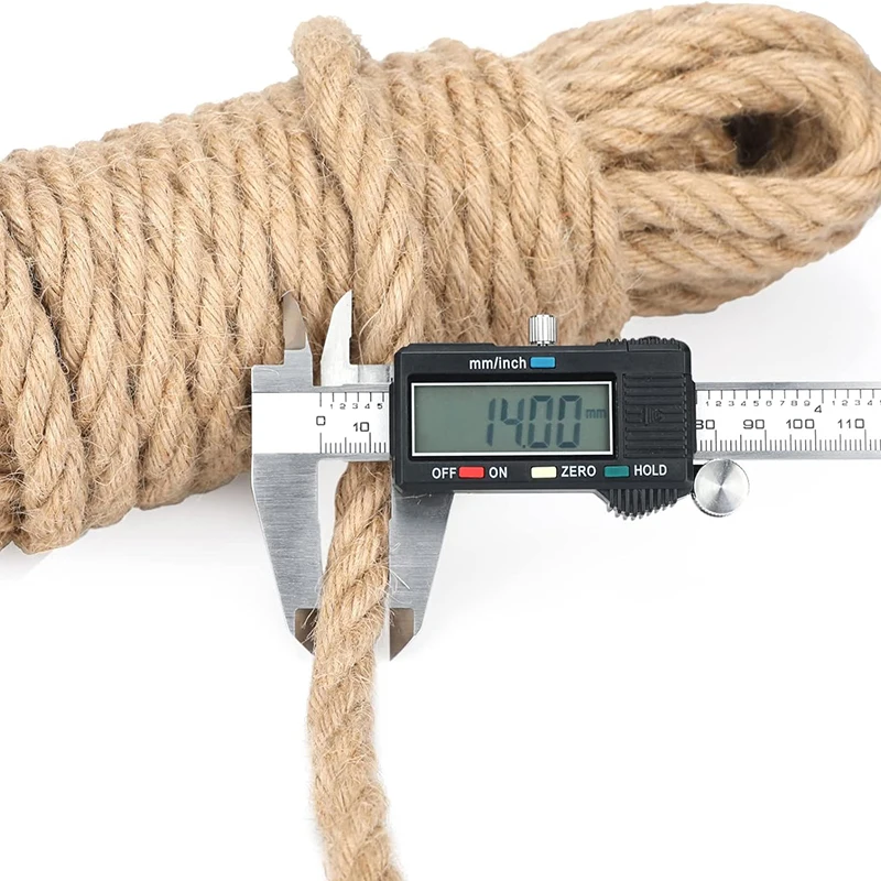 10M Natural Vintage Jute Rope String 10/12/14mm Hemp Twisted Cord Macrame String Pet Scratching Handmade DIY Craft Decoration for Jute Rope Macrame Cord