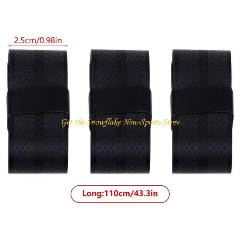 E56D 3lots 미끄럼 방지 배드민턴 그립 테이프 테니스 배드민턴 및 기타 라켓 스포츠 용 다목적 땀 흡수 라켓 그립