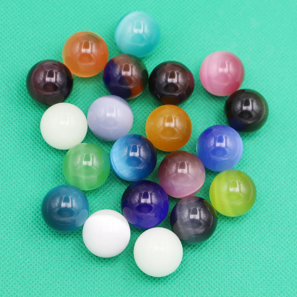 20MM Natural Gem Cat Eye Crystal Rose Quartz Boxed Ornaments Point Meditation Healing Party Fashion Charms Gift Wholesale 20Pcs