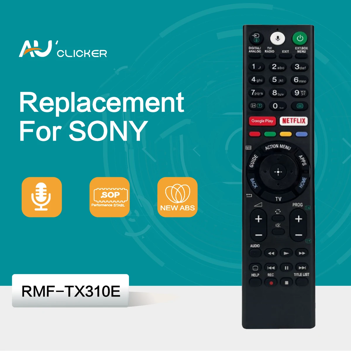 Rmf-Tx300E Rmf-Tx310E Sostituzione Telecomando Tv Vocale Serie Bravia Per Sony 4K Ultra Hd Smart Tv Led Rmf-Tx310U