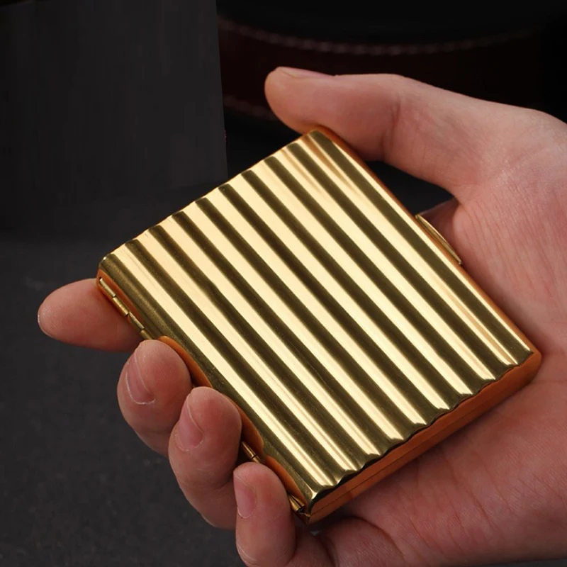 

Hand-rolled Copper Cigarette Case Corrugated Special Pocket Cigarette Holder for 70mm Tobacco Smoking Gift Box