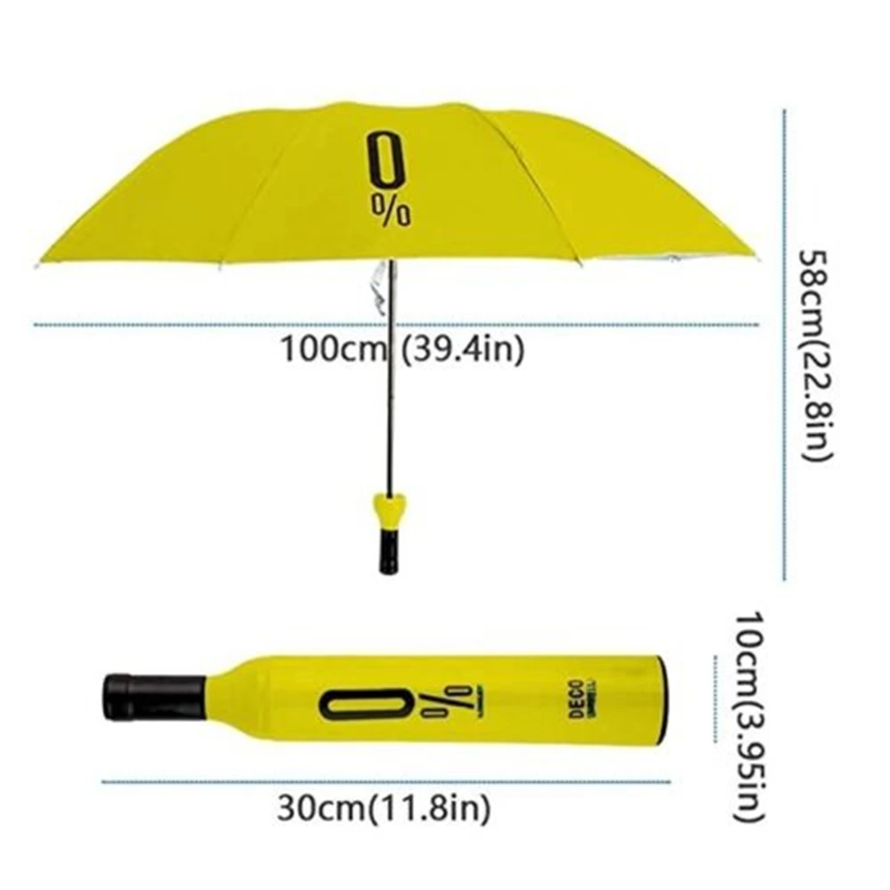 Hiddle Folding Bottle Umbrella Car Travel Compact Pocket Umbrella with Bottle Case Cute Design Wine Umberella