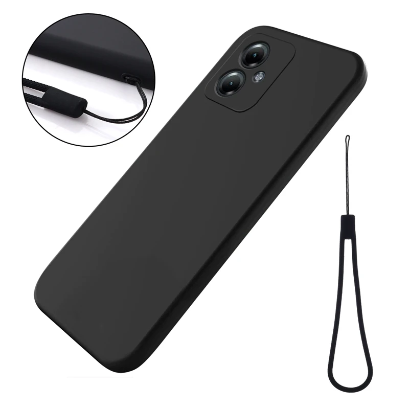 Premium Liquid Silicone Case with Flocking Interior and Strap - Soft Protective Cover