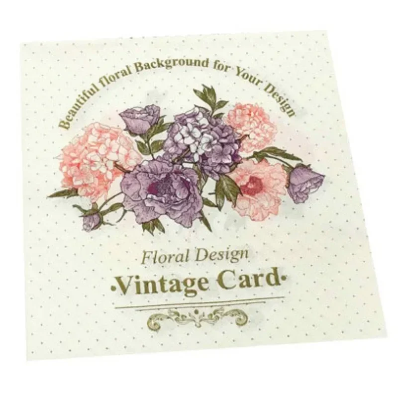 Colourful Printed Square Tissue Paper White Flower Tissue Paper Wedding Hotel Party Folded Facial Mouth Cloths 20pc